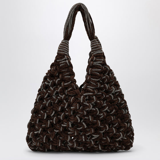 Hibourama Vannifique Crystal Bag in Brown Velvet