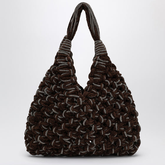 Hibourama Vannifique Crystal Bag in Brown Velvet