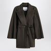 Max Mara Moss green short wrap coat