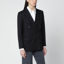  VItoVI Black pinstripe lurex double-breasted jacket