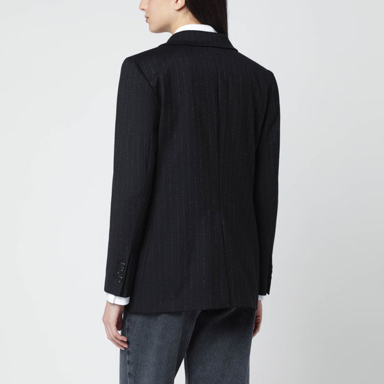 VItoVI Black pinstripe lurex double-breasted jacket
