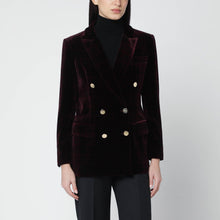 VItoVI Bordeaux velvet double-breasted jacket