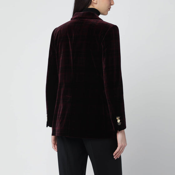 VItoVI Bordeaux velvet double-breasted jacket
