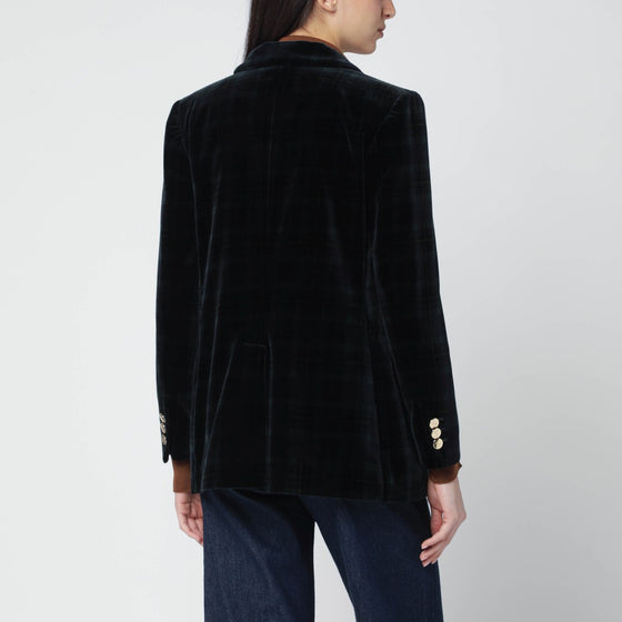 VItoVI Dark green velvet double-breasted jacket