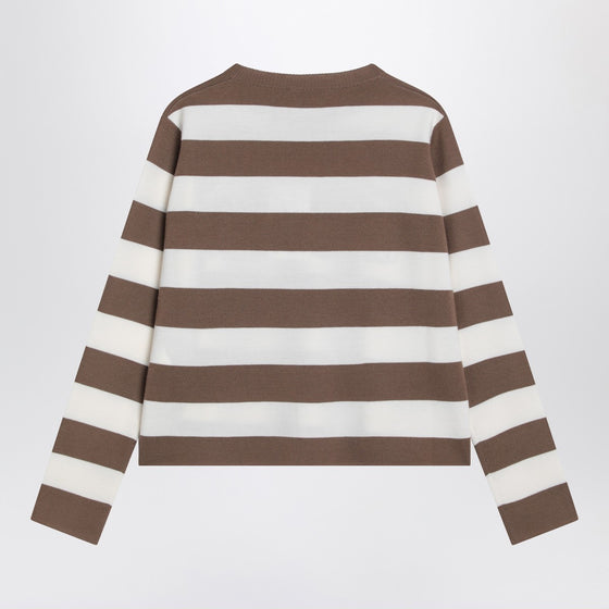 Max Mara Striped wool sweater with embroidery