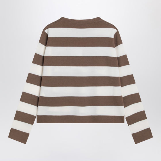 Max Mara Striped wool sweater with embroidery