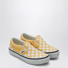 VANS White/yellow slip-on sneaker with Check pattern