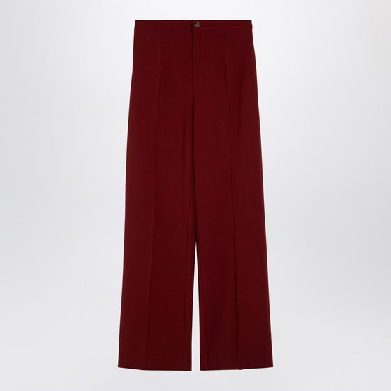 Loulou Studio Burgundy wool palazzo trousers