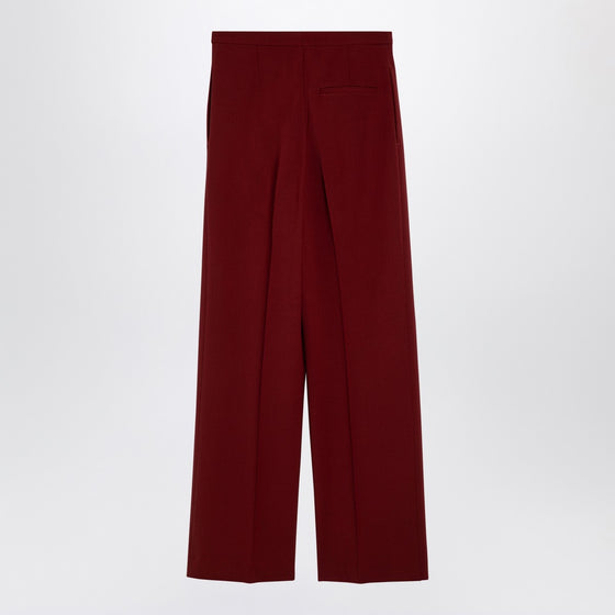 LouLou De Saison Burgundy wool palazzo trousers