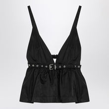  GANNI Black duchesse top with strap