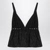 GANNI Black duchesse top with strap