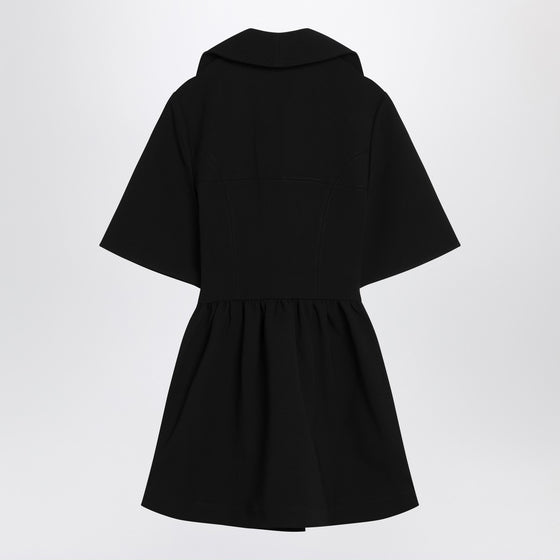 GANNI Black mini dress in crêpe