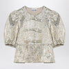 GANNI Gold/silver blouse with bows