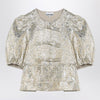 GANNI Gold/silver blouse with bows