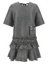 Ganni Crinkled Check Mini Dress