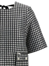 Ganni Crinkled Check Mini Dress