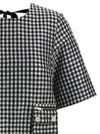 Ganni Crinkled Check Mini Dress