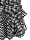 Ganni Crinkled Check Mini Dress