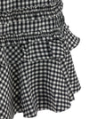 Ganni Crinkled Check Mini Dress