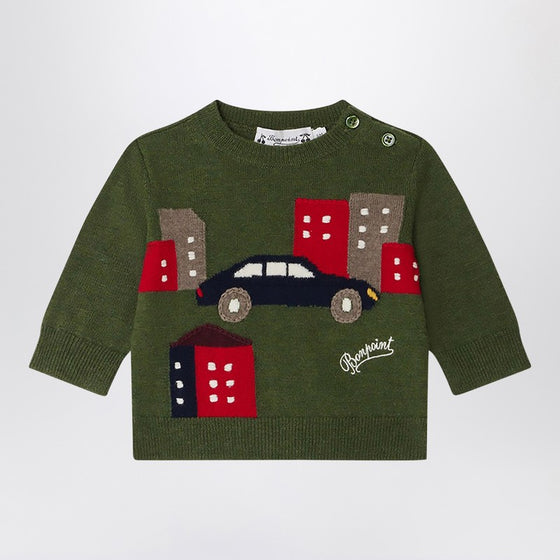 Bonpoint Almire dark green wool jumper