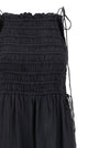 Ganni Black Smock Tie Dress