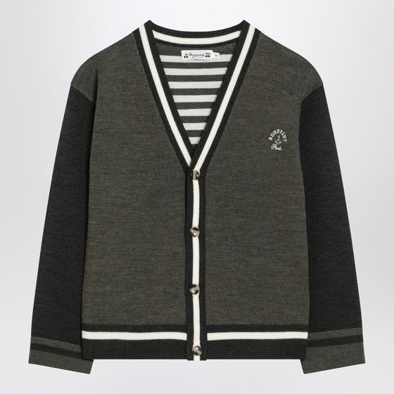Bonpoint Julian cardigan in khaki wool