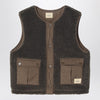 Bonpoint Reversible teddy and nylon brown gilet