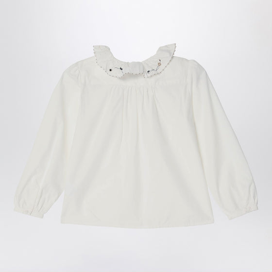 Bonpoint White ruffled blouse