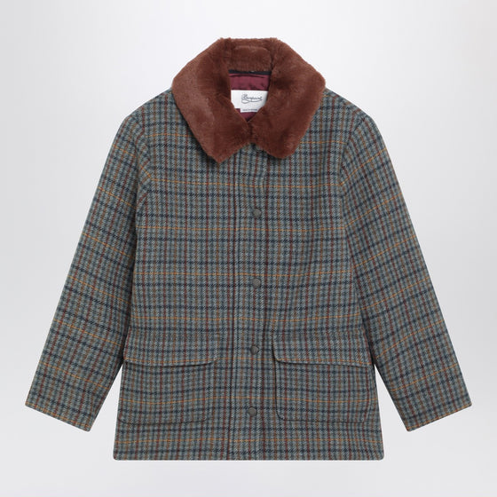 Bonpoint Joao quilted wool coat with checked pattern