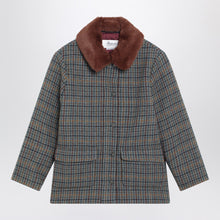  Bonpoint Joao quilted wool coat with checked pattern