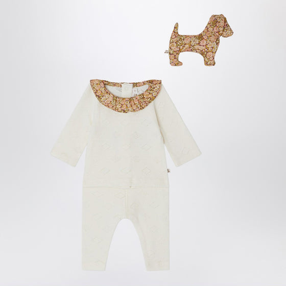 Bonpoint Daisie gift set with two-piece outfit and plush toy
