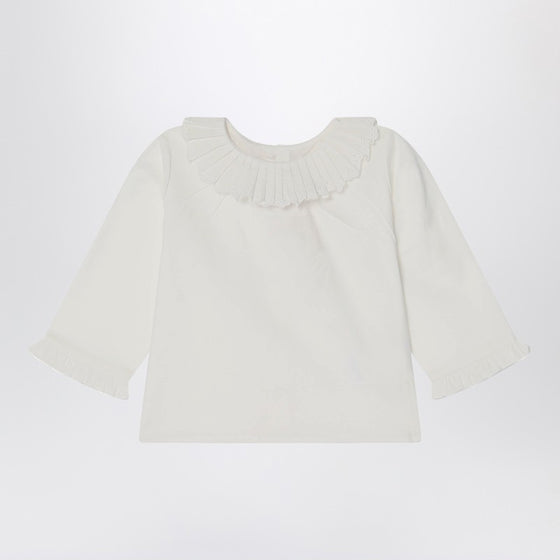 Bonpoint White Joliette blouse with ruffles