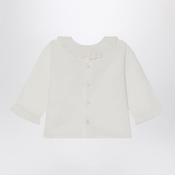 Bonpoint White Joliette blouse with ruffles