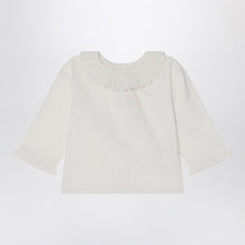  Bonpoint White Joliette blouse with ruffles