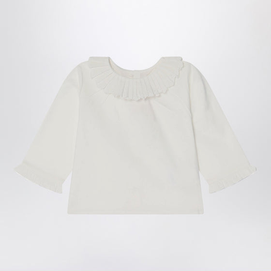 Bonpoint White Joliette blouse with ruffles