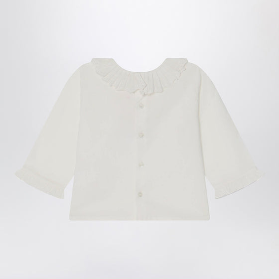 Bonpoint White Joliette blouse with ruffles