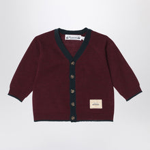  Bonpoint Burgundy wool cardigan
