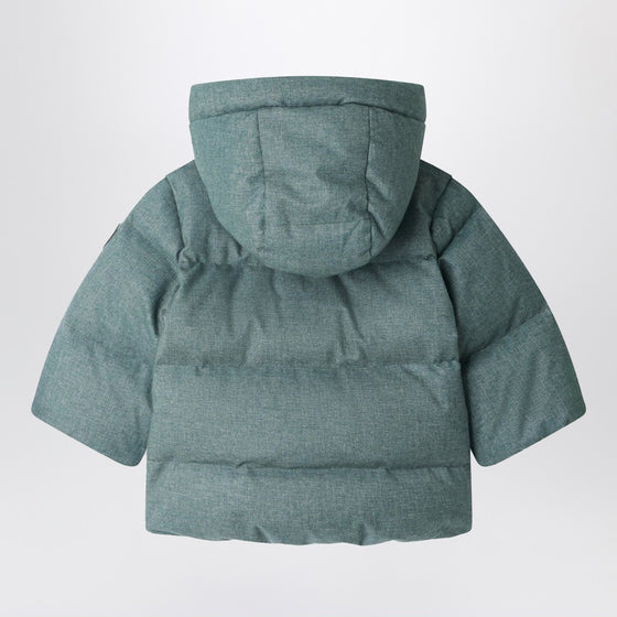 Bonpoint Bozen teal zip-up down jacket