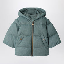  Bonpoint Bozen teal zip-up down jacket