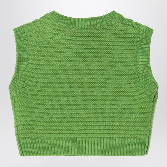 Bonpoint Green wool-blend cable-knit gilet