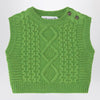 Bonpoint Green wool-blend cable-knit gilet