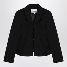  GANNI Black jacket in crêpe