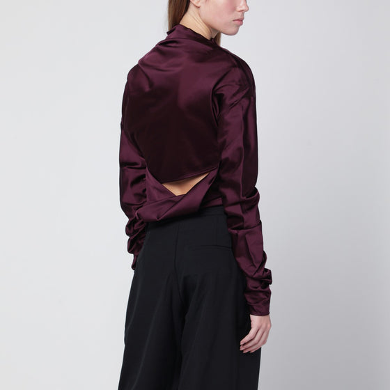 GANNI Mauve satin blouse