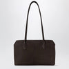 The Row Terrasse nubuck calf leather shoulder bag, ebony brown