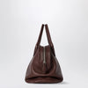 The Row Agnes soft glossy calfskin handbag in burgundy