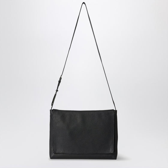 The Row Black leather messenger bag Nan