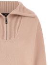 Perfect Moment Pink Merino Wool Half-zip Sweater
