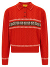 Guest In Residence Cable Collegiate Polo Sweater