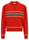 Guest In Residence Cable Collegiate Polo Sweater