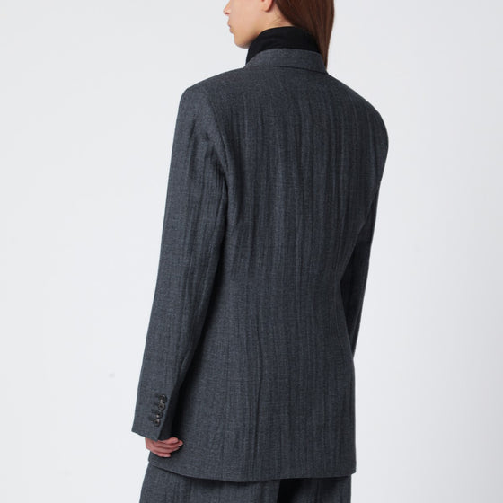 Our Legacy Grey wool-blend single-breasted jacket